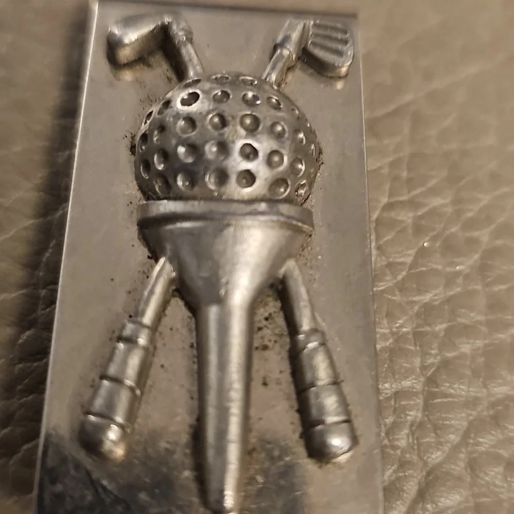 Silver Golf-Themed Money Clip